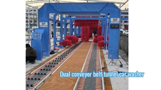 কোলন কম রক্ষণাবেক্ষণ ডাবল বেল্ট পরিবাহক গাড়ি ধোয়ার সরঞ্জাম 36M 16 ব্রাশ